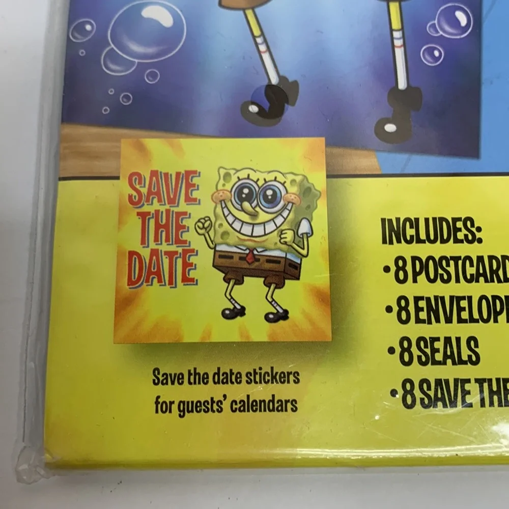 Nickelodeon | Sponge Nob SquarePants RARE Invitations Save The Date Invites NWT